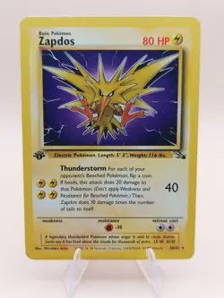 Zapdos Non-Holo Rare 1st Edition Fossil 30/62 Pokemon Card - WOTC 1999 - Image 1