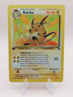 Raichu 1st Edition Fossil Non-Holo Rare 29/62 Pokemon Card - WOTC 1999 - Image 1