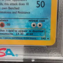 Articuno Fossil Holo 2/62 1st Edition Pokemon Graded PSA 9 - Image 5