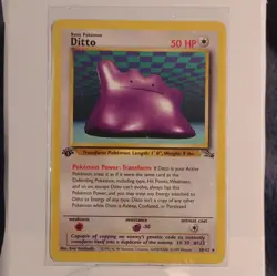 Pokemon TCG Ditto Fossil 18/62 1st Edition Rare Regular 50 HP EN 1999 - Image 1