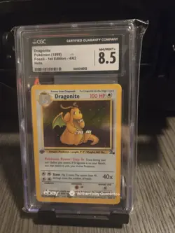 Pokemon Dragonite Fossil 1st Edition Holo Rare #4 CGC 8.5 - Image 2