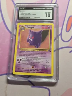1999 Pokemon Fossil Gengar #20/62 CGC 10 Mint Gem Graded CLEAN RARE 👻 - Image 2