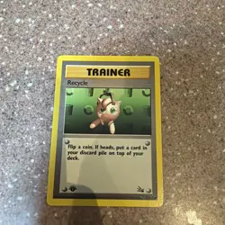 MINT POKEMON RECYCLE 61/62 TRAINER 1ST EDITION FOSSIL - Image 1