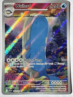 Wailord 162/159 Illustration Rare Pokemon TCG Journey Together NM - Image 1