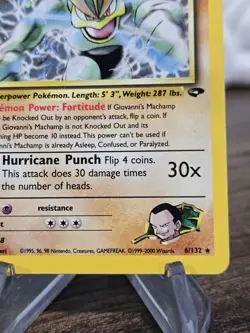 Pokemon TCG Giovanni's Machamp Rare Gym Challenge Holo Card 006/132 2000 NM - Image 5