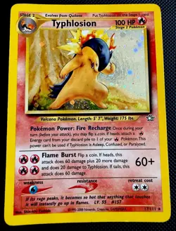 Pokemon Neo Genesis 2000 Typhlosion Holo Rare Card TCG 17/111 MP SWIRL 🌀 - Image 1