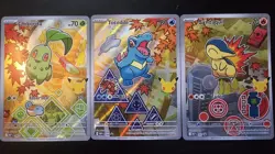 Pokemon TCG First Partner 2 Illustration Chikorita Cyndaquil Totodile NM Johto - Image 1