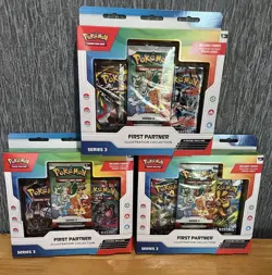 3 x Pokemon TCG First Partner Illustration Collection Box Series 3 New Sealed - Image 1
