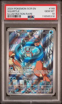 2024 POKEMON SCR-EN #148 SQUIRTLE ILLUSTRATION RARE PSA 10 - Image 1