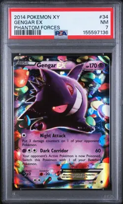 2014 Pokemon XY Phantom Forces Gengar EX 34/119 PSA 7 NM Ultra Rare Holo - Image 2