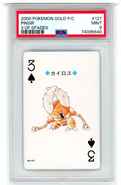 2000 Pinsir 3 of Spades Pokemon Gold Version Playing Cards #127 PSA 9 - Image 1