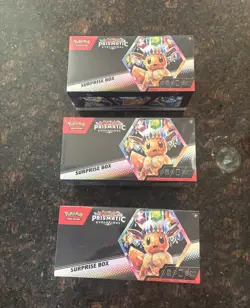 Pokemon TCG Scarlet & Violet Prismatic Evolutions Surprise Box (Lot of 3) SEALED - Image 1