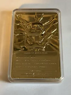 Vintage Burger King Pokemon 23K Gold Plated Pikachu Card w/ Pokeball 1999 w/ COA - Image 5