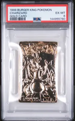 1999 BURGER KING POKEMON GOLD CARDS CHARIZARD PSA 6 - Image 1
