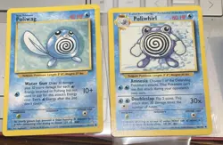 🍭 POLIWAG 59/102 POLIWHIRL 38/102 Base Set 2 EVOLUTION Pokemon Card LOT LP - Image 1