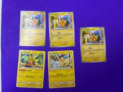 Five (5) Pikachu Card Lot - Pokemon TCG - Image 1