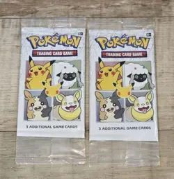 Pokemon TCG Lot Of 2 General Mills 25th Anniversary 3-card Booster Packs Sealed - Image 1