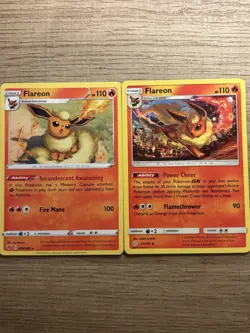 Pokemon TCG Flareon Card Lot x2 Rare Regular English 026/185 25/236 - Image 1
