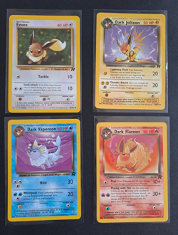 Pokemon TCG Team Rocket 4-Card Lot Eevee, Dark Jolteon/Vaporeon/Flareon NM/LP - Image 1