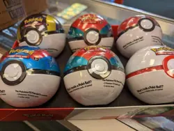 Pokemon Pokeball Tin 2023 Q3 - Silver Tempest, Fusion Strike, Lost Origin Packs - Image 1