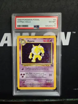 PSA 6 1999 POKEMON FOSSIL HYPNO-HOLO 8 VINTAGE NEW CERT - Image 1