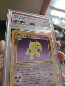 PSA 6 1999 POKEMON FOSSIL HYPNO-HOLO 8 VINTAGE NEW CERT - Image 4