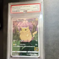Pokemon TCG Pikachu PSA 10 001/028 S8a 25th Anniversary FA Holo JP 2021 - Image 1