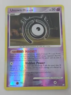 2007 Pokemon Unown M Lv.15 Holo Rare Card 66/123 DPBP#241 Magnet Power - Image 1