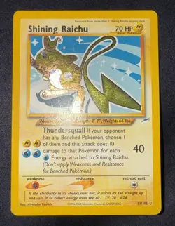Pokemon TCG Shining Raichu Neo Destiny Holo Secret Rare English 111/105 - Image 1