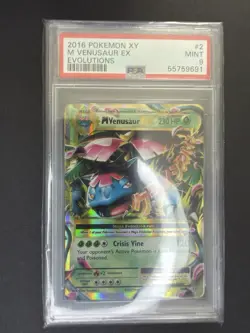 PSA 9 M Venusaur EX 2/108 XY Evolutions Pokemon Card 2016 Holo - Image 1