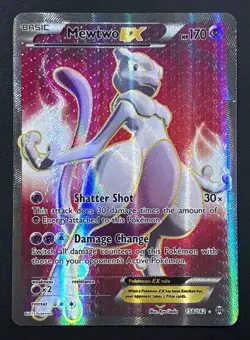 Pokemon TCG Mewtwo EX 158/162 Secret Rare XY BREAKthrough Holo Played Crease - Image 1