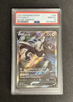 Pokemon 2022 Lugia V 186/195 Alt Art Silver Tempest GEM MINT PSA 10 - Image 1