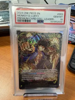 2024 One Piece CCG EN Premium Card Collection Luffy Leader ST13-003 Holo PSA 10 - Image 1