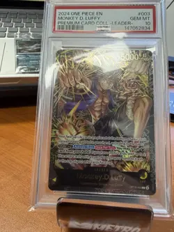 2024 One Piece CCG EN Premium Card Collection Luffy Leader ST13-003 Holo PSA 10 - Image 2