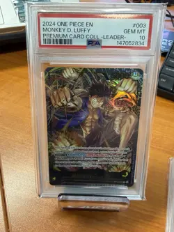 2024 One Piece CCG EN Premium Card Collection Luffy Leader ST13-003 Holo PSA 10 - Image 3