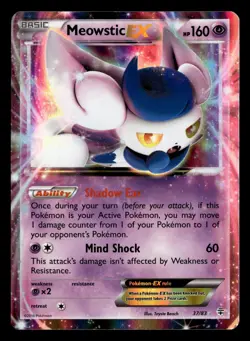 Meowstic EX 37/83 EX Rare Holo Generations Pokemon Card - Image 2