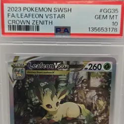 Pokemon Crown Zenith Galarian Gallery Leafeon VSTAR GG35/GG70 FA Holo PSA 10 - Image 3