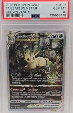 Pokemon Crown Zenith Galarian Gallery Leafeon VSTAR GG35/GG70 FA Holo PSA 10 - Image 5