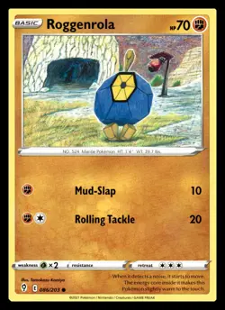 Roggenrola Common 086/203 SWSH07: Evolving Skies Pokemon Card - Image 1