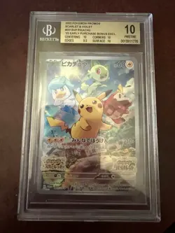 BGS 10 PRISTINE Pikachu 001/SV-P Scarlet Violet 2022 Japanese Promo Pokemon OBO - Image 1