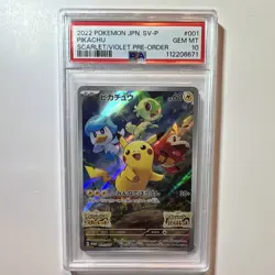 Pokemon Pikachu 001/SV-P Sv-P Promo Holo PSA 10 Japanese 2022 - Image 4