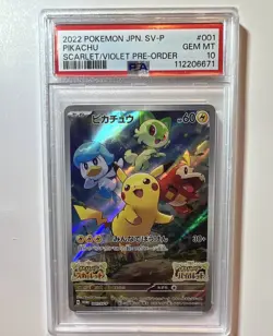 Pokemon Pikachu 001/SV-P Sv-P Promo Holo PSA 10 Japanese 2022 - Image 5