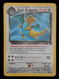 Dark Dragonite 22/82 Team Rocket Unlimited Pokemon Card WOTC TCG Non Holo - Image 1