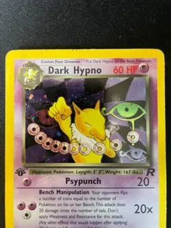 Dark Hypno 9/82 1st Edition Holo Team Rocket WOTC Pokemon Card MP - Image 3