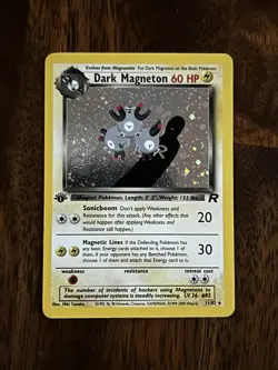 Dark Magneton 11/82 1st Edition Holo Team Rocket Pokemon Card WOTC LP - Image 2