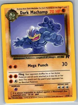 Dark Machamp 27/82 Non Holo Team Rocket - Pokemon Card - NM - Image 1