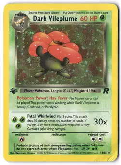Pokemon Card - Dark Vileplume 13/82 1st Edition Holo Rare - Team Rocket - DMG - Image 1