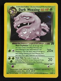 ☠ Dark Weezing 14/82 Mint/ NM Team Rocket Unlimited Holo WOTC Vintage Pokemon - Image 2