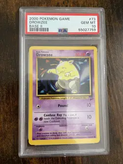 Pokemon TCG 2000 Base Set 2 Drowzee 73/130 PSA 10 Unlimited Regular English - Image 5