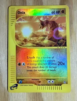 Onix 98/147 Aquapolis Reverse Holo Common English NM/M Vintage 2003 Pokemon TCG - Image 1